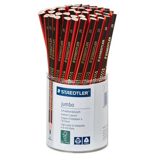 ZSD1285 KP50 STAEDTLER Triplus Jumbo Lead Pencils 2B + Storage Cup